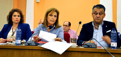 La edil del PP Virginia Serrano durante su intervenciÃ³n en el Pleno.